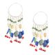 92.5 Sterling Silver Bohemian Style ColorfulÂ Tone Chandelier Earrings
